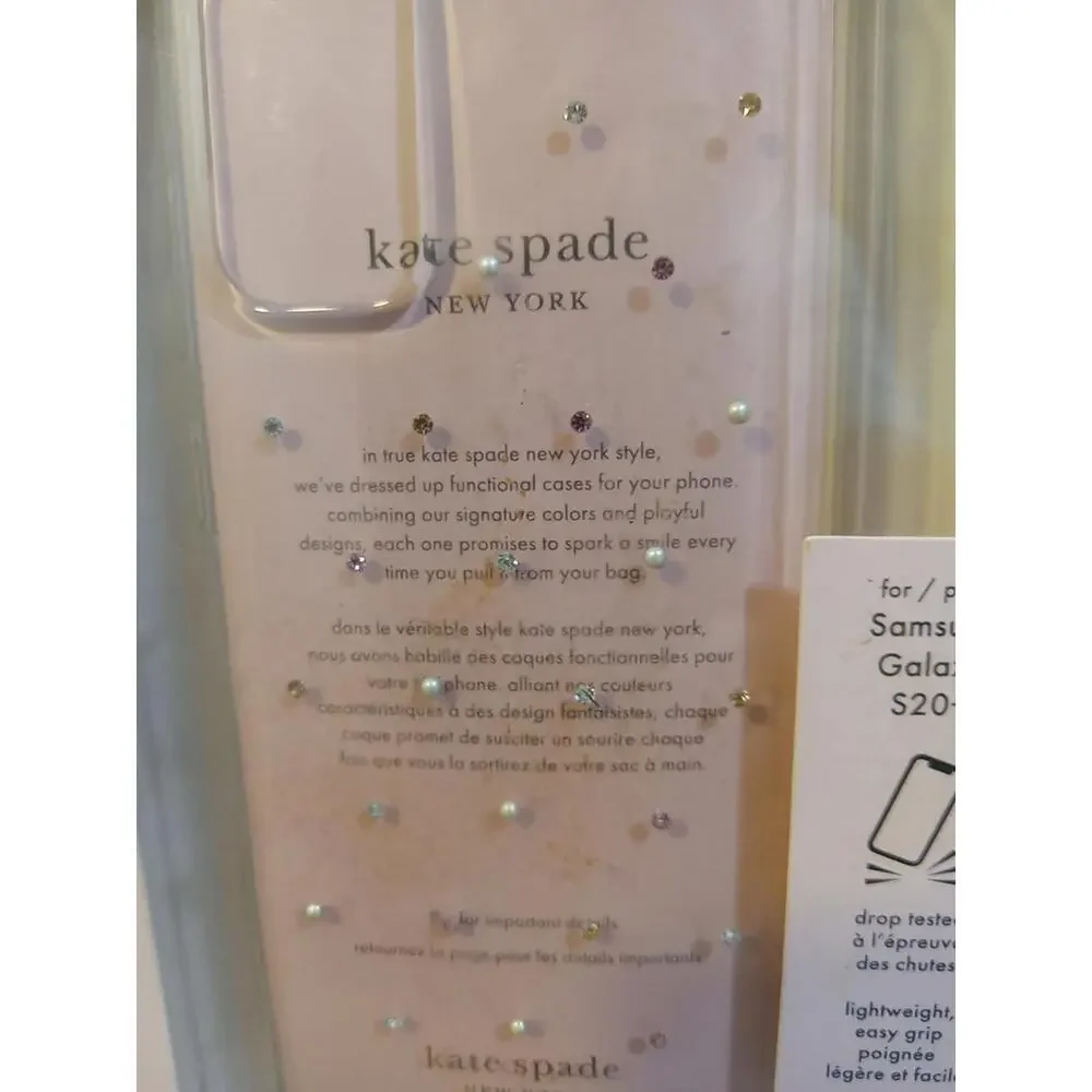 Kate Spade Protective Hardshell Case Clear Pin Dot Gems Samsung Galaxy S20 Plus